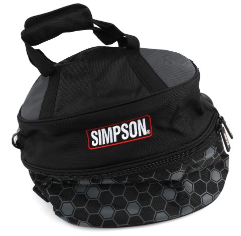 Simpson Helmet and FHR Combo Bags 23405 Bag, Zipper Closure, Polyester, Black, Each
