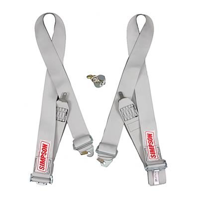 Simpson Shoulder 5-Point Harness 33009P Harness, Platinum, Camlock, 5-Point, Pull Down, Wraparound, Roll Bar Mount, Each