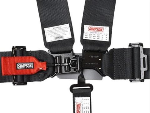 Simpson Latch & Link Off-Road 5-Point Harness 1B33NIKX Racing Harness, Complete, 5-point, Latch, Black, 3 in., Individual Shoulder, Bolt-in, Floor Mount, Pull Down, Black Hardware, Each