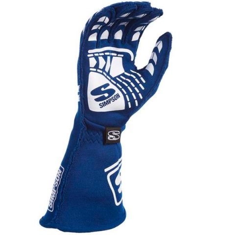 Simpson Endurance Racing Gloves EGLB Driving Gloves, Racing, Double Layer, Nomex®, Blue, SFI 3.3/5, Large, Pair