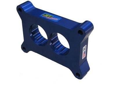 JET Powr-Flo 1 Inch Carburetor Spacer 62202 Spacer, Billet Aluminum, in. Thick, Holley 2 Barrel,Blue Anodized, Each