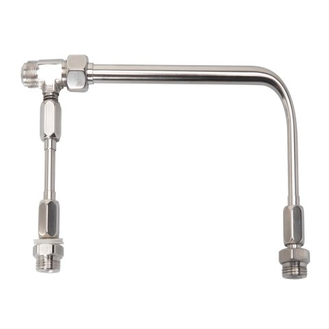 JET Carburetor Fuel Lines 34150SS Lines, Stainless Steel, Polished, Clear Anodized Aluminum Fittings, Holley 4150, Kit