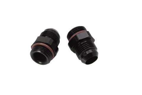 JET AN to Straight Cut O-Ring Fittings 34171 Fitting, Adapter, Cut, Straight, Aluminum, Black Anodized, -6 AN, -10 AN, Each