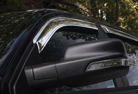 Auto Ventshade Chrome Ventvisors 684813 Side Window Visors, Ventvisors, Front and Rear, ABS Plastic, Chrome, Ram, Set of 4