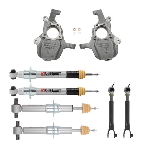 Belltech Lowering Kits 1034SP Kit, Spindles/Lowering Strut, 2-3.5 in. Front, 1-3.5 in. Rear, Chevy, GMC, Kit