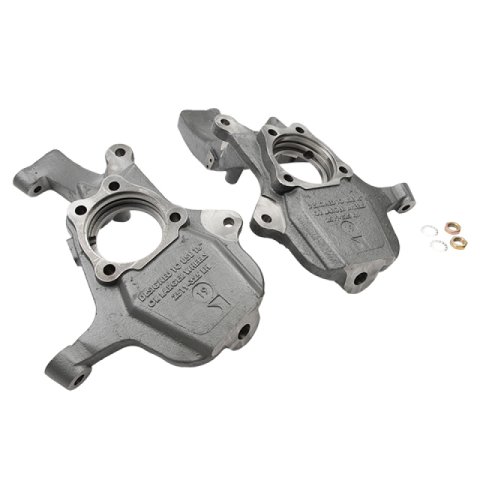 Belltech Front Spindles 2519 Spindles, Front, Ride Height Lowered, 2.00 in. Drop, Ductile Iron, Gray Powdercoated, Chevrolet, GMC, Pair