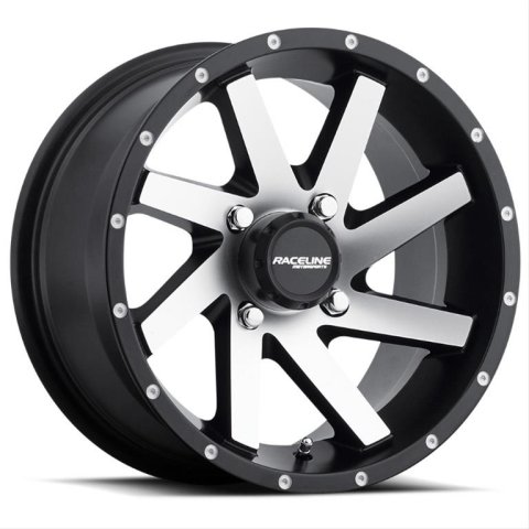 Raceline Wheels A82M Twist Matte Black Machined 14x7 WHEEL ATV TWIST 14X74X110MM
