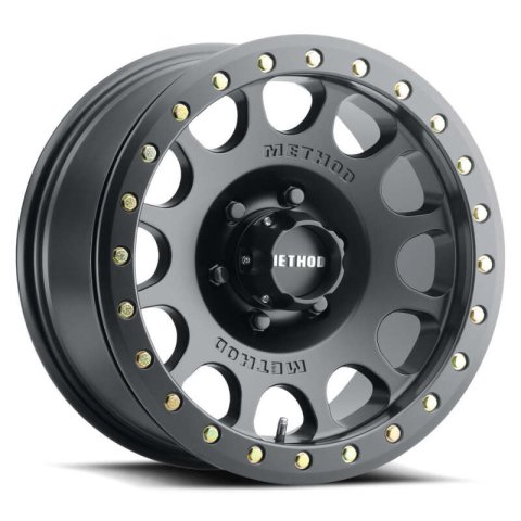 Method Race Wheels MR105 Beadlock Matte Black MR10579080538B Wheel, Beadlock, Black, 17 in. x 9.00 in., 8 x 6.5 in./165.10mm, 3.500 in. Backspace, Each