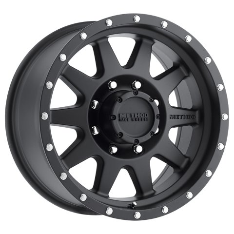Method Race Wheels MR301 The Standard Matte Black MR30168080500 Wheel, Standard, Aluminum, Black, 16 in. x 8.00 in., 8 x 6.5 in./165.10mm, 4.50 in. Backspace, Each