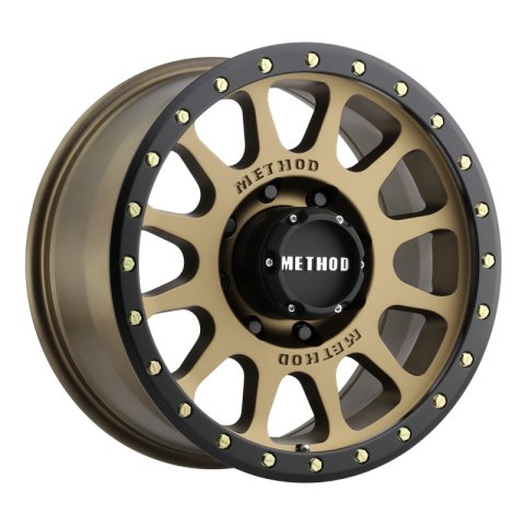 Method Race Wheels MR305 NV Matte Bronze with Black Ring MR30521080918N Wheels, NV, Aluminum, Bronze, 20 in. x 10.00 in., 8 x 165.10mm Bolt Circle, 4.79 in. Backspacing, Each