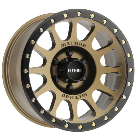 Method Race Wheels MR305 NV Matte Bronze with Black Ring MR30529060918 Wheel, NV, Bronze/Black, 20 in. x 9.00 in., 6 x 5.5 in./139.70mm, 5.710 in. Backspace, Each