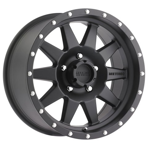 Method Race Wheels MR301 The Standard Matte Black MR30178550500 Wheels, Standard, Aluminum, Black, 17 in. x 8.50 in., 5 x 5.00 in. Bolt Circle, 4.750 in. Backspacing, Each