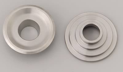 Manley Titanium Valve Spring Retainers 23647-16 Retainers, Titanium, 10 Degree, 1.550 in. Outside Diameter, .730 in. Inside Diameter, Set of 16