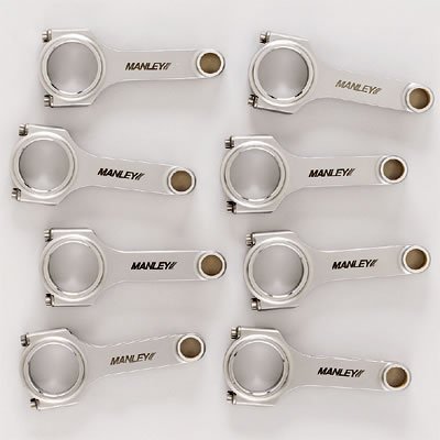 Manley Steel H-Beam Connecting Rods 14054-8 Rods, 4340 H-Beam, Cap Screw, Bushed, Chevy, Small Block, Set of 8