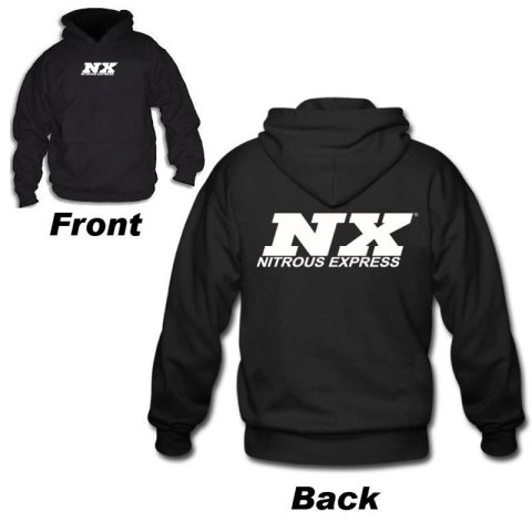 Nitrous Express NX Logo Hooded Sweatshirts 16599 Sweatshirt, Cotton, Black, Pullover, Logo, Men's 3X-Large, Each