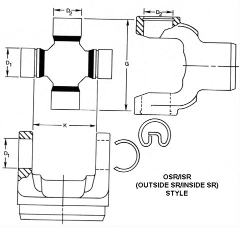 Spicer Drivetrain Products Light Duty U-Joints for 1979 COUGAR, LTD II, THUNDERBIRD - 5-3255X U JOINT