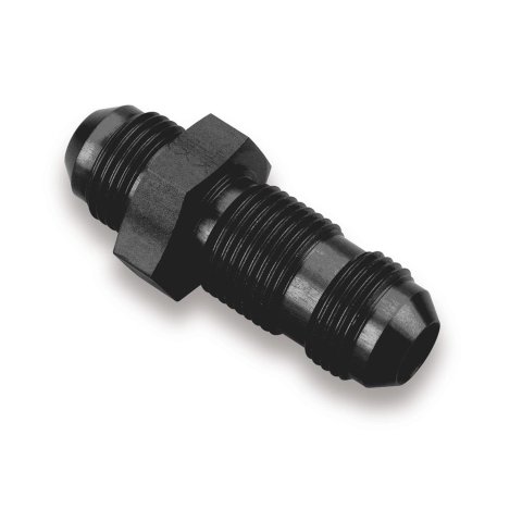 Earl's Performance Bulkhead Adapter Fittings AT983203ERL Fitting, Bulkhead, Straight, -3 AN to -3 AN Male, Aluminum, Black Anodized, Each