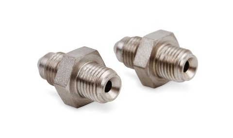 Earl's Performance Brake System Adapters 581531ERL Fittings, Brake, Male -3 AN to Male 3/8 in.-24 Thread, Short, Inverted Flare, Steel, Nickel Plated, Pair