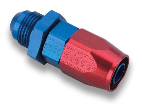 Earl's Performance Swivel-Seal Hose Ends 840106ERL Fitting, End, Swivel, Straight, -6 AN to Male -6 AN , Aluminum, Red/Blue, Each