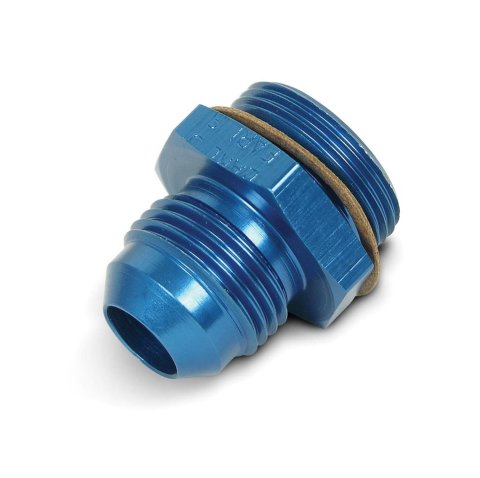Earl's Performance Carburetor Inlet Fittings 991957ERL Fitting, Inlet, -8 AN Hose End to 7/8-20 in. Male Thread, Aluminum, Blue, Each