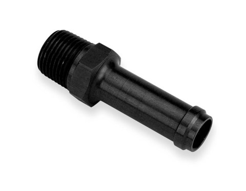 Earl's Performance Hose Barb to Pipe Thread Adapters AT984004ERL Fitting, Adapter, NPT Barb, Straight, Aluminum, Black Anodized, 1/8 in. NPT, 1/4 in. Barb, Each