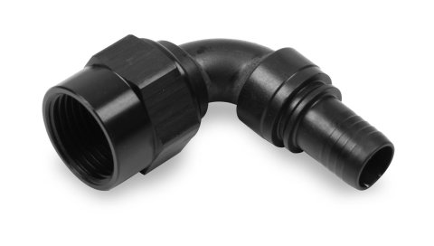 Earl's Performance UltraPro Hose Ends 689112ERL Ends, UltraPro, Crimp Non-swivel, 90 degree, -12 AN Size, Aluminum, Black Anodized, Each