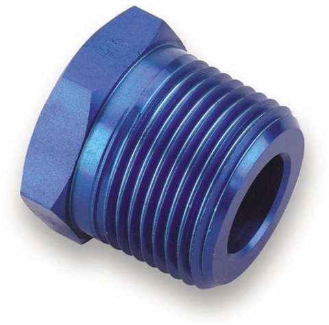 Earl's Performance Reducers 991201ERL Fitting, Reducer, NPT to NPT, Straight, Aluminum, Blue Anodized, 1/4 in. NPT, 1/8 in. NPT, Each