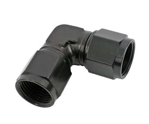 Earl's Performance AN to Straight Cut O-Ring Fittings AT949081ERL Fitting, Adapter, Cut, 90 Degree, Aluminum, Black Anodized, -8 AN, -10 AN, Swivel, Each