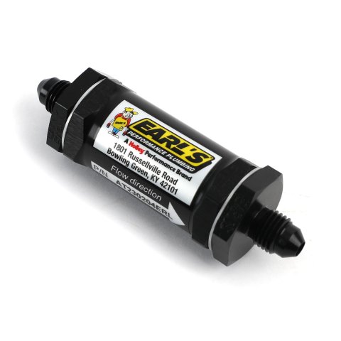 Earl's Performance Inline 85 Microns Fuel Filter with -4 AN Inlet Size AT230204ERL Mic Screen