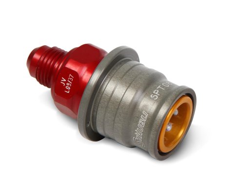 Earl's Performance Staubli SPT Ball Locking Dry Break Couplings JV280108ERL Quick Disconnect Fittings, Couplings, Female, Straight, 3/4 in.-16 Male Threads Adapter, -8 AN Hose End, Red, Each