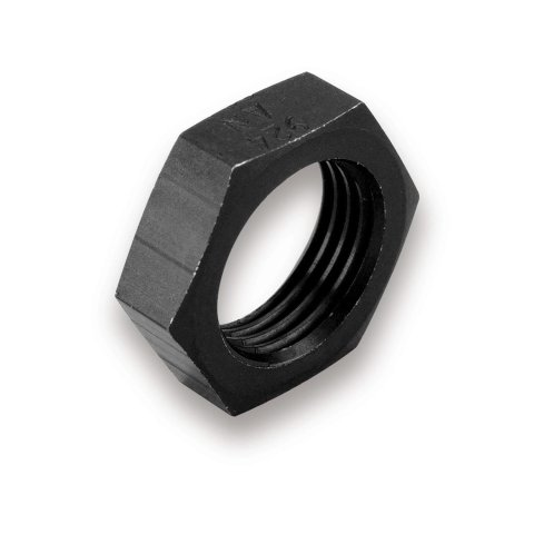 Earl's Performance Bulkhead Nuts AT992408ERL Fitting, Nut, -8 AN, Female Thread, Aluminum, Black Anodized, Each