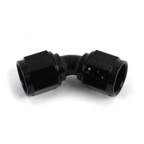 Earl's Performance Couplers AT939208ERL Fitting, Coupler, Union, AN to AN, 45 Degree, Aluminum, Black Anodized, -8 AN, -8 AN, Swivel, Each