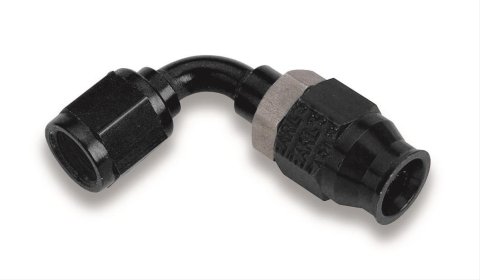 Earl's Performance Speed-Seal Hose Ends AT609236ERL End, Speed Seal, 90 Degree, -6 AN Female Threads, Aluminum, Black Anodized, Each