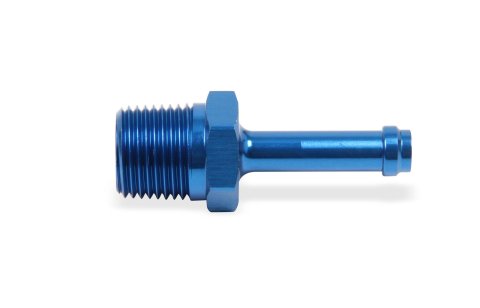 Earl's Performance Hose Barb to Pipe Thread Adapters 984008ERL Fitting, Adapter, NPT Barb, Straight, Aluminum, Blue Anodized, 3/8 in. NPT, 1/2 in. Barb, Each