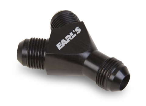 Earl's Performance Y-Fittings AT100174ERL Y Fittings, Y-Fittings, Aluminum, Black Anodized, -10 AN Male AN, -10 AN Male AN, -10 AN Male AN, Each