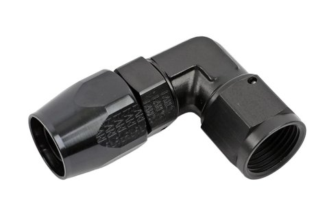 Earl's Performance Swivel-Seal Hose Ends AT809010ERL Fitting, End, Swivel-Seal, 90 Degree Low Profile, -10 AN to Female -10 AN, Aluminum, Black