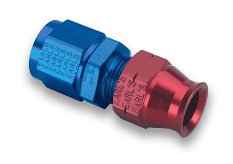 Earl's Performance Tube Adapter Fittings 165106ERL Fitting, Adapter, AN to Tubing, Straight, Aluminum, Red/Blue Anodized, -6 AN, 3/8 in., Swivel, Each
