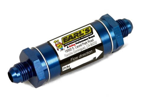 Earl's Performance Screen-Type Inline Oil Filters 230304ERL Pre-Filter, Inline, Screen Element, -4 AN, Male, Inlet/Outlet, 3.5 in. Length, Each