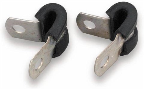 Earl's Performance Cushioned Hose Clamps 171003ERL Mounting Clamps, Cushioned, Aluminum, Natural, One 3/16 in. Diameter Hole, Set of 10
