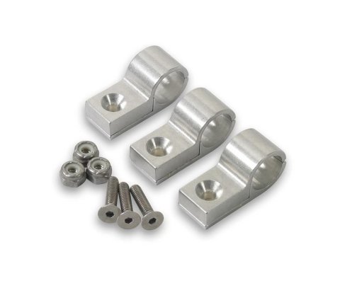 Earl's Performance Line Clamps 170204ERL Hose Clamps, Hose and Tubing Clamps, 1/4 in. Diameter Hole, Polished Aluminum, Set of 6