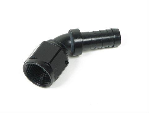 Earl's Performance Auto-Mate Hose Ends AT704616ERL Fitting, End, Auto-Crimp, 45 Degree, Aluminum, Black Anodized, -16 AN, Female, Each
