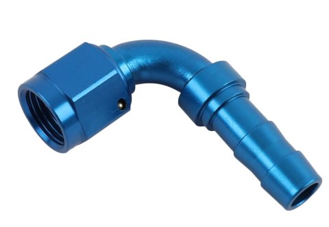 Earl's Performance Super Stock Hose Ends 709167ERL Fitting, End, Stock, 90 Degree, -6 AN to Female -6 AN, Aluminum, Blue, Each