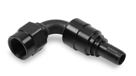 Earl's Performance UltraPro Hose Ends 689910ERL Ends, UltraPro, Crimp Swivel, 90 degree, -10 AN End Size, Aluminum, Black Anodized, Each