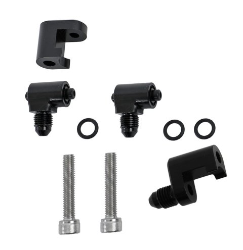 Earl's Performance LS Steam Vent Adapters LS9806ERL Coolant Crossover Components, Adapters, -4 AN, One Single Outlet Adapter, One Dual Outlet Adapter, Aluminum, Black Anodized, Chevy, Set