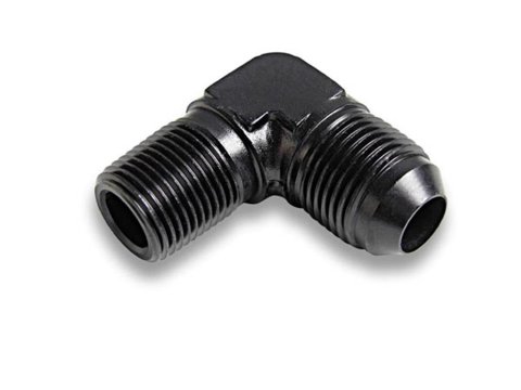 Earl's Performance AN to NPT Adapter Fittings AT982204ERL Fitting, Adapter, NPT, 90 Degree, Aluminum, Black Anodized, -4 AN, 1/8 in. NPT, Each