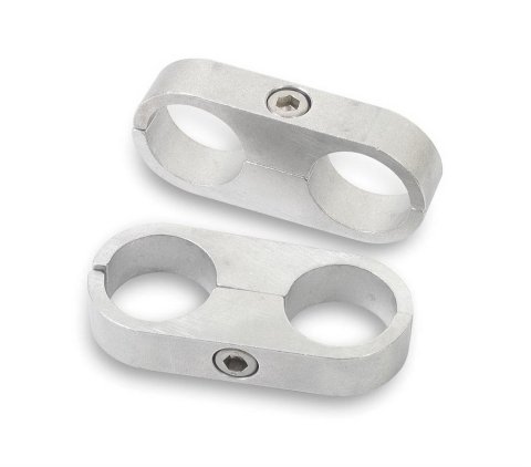 Earl's Performance Hose and Tubing Clamps 167207ERL Clamps, Separator, Two 7/16 in. Diameter Holes, Natural, Aluminum, Pair