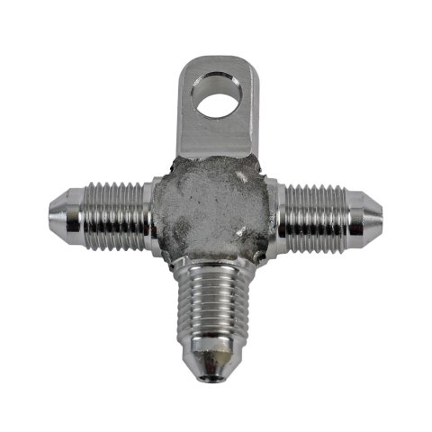 Earl's Performance Speed-Seal Tee Adapter Fittings 6453093ERL Fitting, Adapter, Union -3 AN with Mount, Stainless Steel, Each