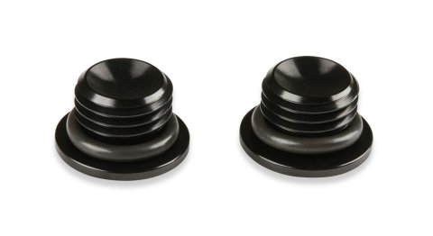 Earl's Performance Plugs AT581306ERL Plug Fittings, Plugs, -6 AN O-ring, Male Threads, Aluminum, Black Anodized, Internal Allen Head, Pair