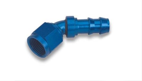 Earl's Performance Super Stock Hose Ends 704611ERL Fitting, End, Stock, 45 Degree, -10 AN to Female -10 AN, Aluminum, Blue, Each