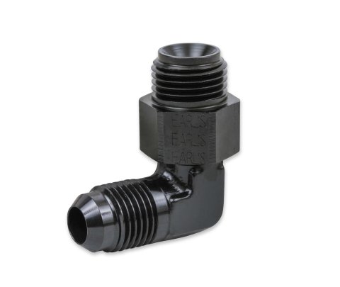 Earl's Performance AN to Inverted Flare Adapter Fittings AT949096ERL Fitting, Adapter, Flare, 90 Degree, Aluminum, Black Anodized, -6 AN, 5/8-18 in. Flare, Swivel, Each